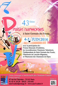 4 et 5 juin 2016 : Draisin'harmonies à Saint-Germain-des-Fossés
